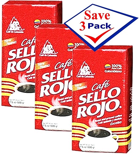 Cafe Sello Rojo 100% Colombian Coffee 8.8 oz Pack of 3